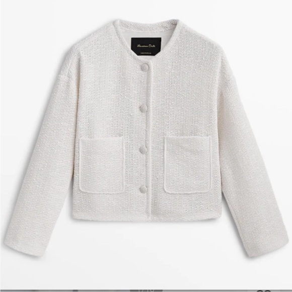 Massimo Dutti cropped jacket , white, M - Picture 7 of 8